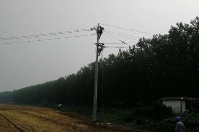 泗洪供電公司對(duì)陳?ài)?0千伏陳西166線(xiàn)進(jìn)行線(xiàn)路改造