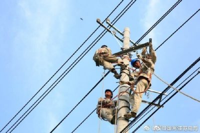 改造鹿灣變10千伏蔣莊105線路，原老舊線路全部更換為240絕緣導(dǎo)線