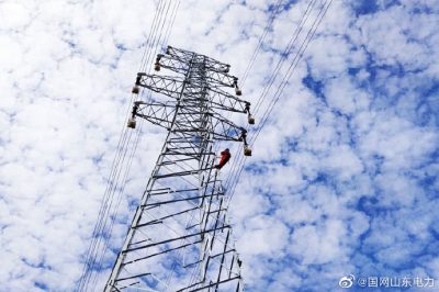 在110千伏上林送出工程D18、D19號段進行附件安裝